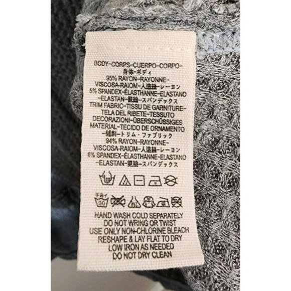 We The Free People Top Laguna Gray Waffle Knit Thermal Tunic Sz Medium - Picture 4 of 4